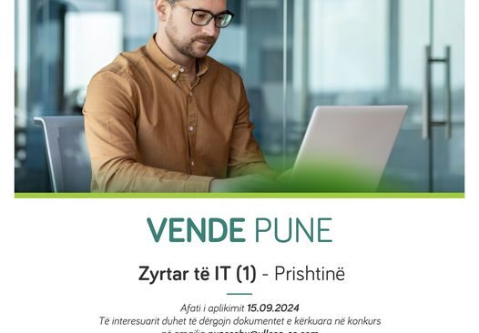 VENDE PUNE – Zyrtar të IT (1) Prishtinë