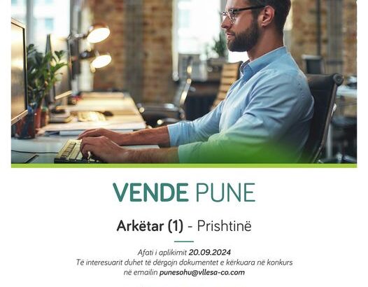 VENDE PUNE – Arkëtar/Cashier (1) Prishtinë